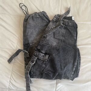 Stylish Black Denim Cargo Pants